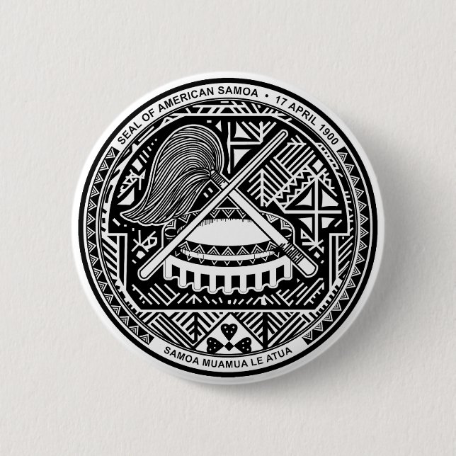 Badge Rond 5 Cm Sceau des Samoa américaines (Devant)
