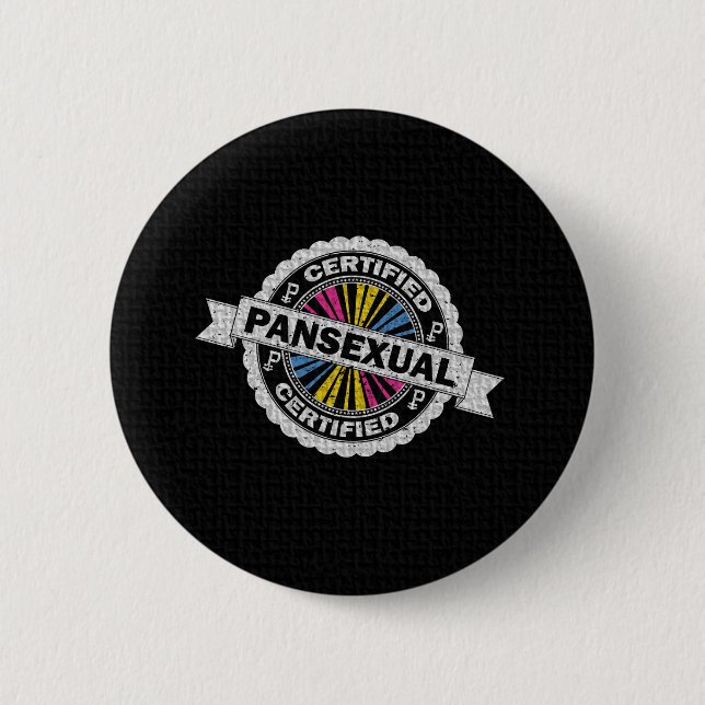 Badge Rond 5 Cm Sceau d'homologation Pansexuel certifié (Devant)
