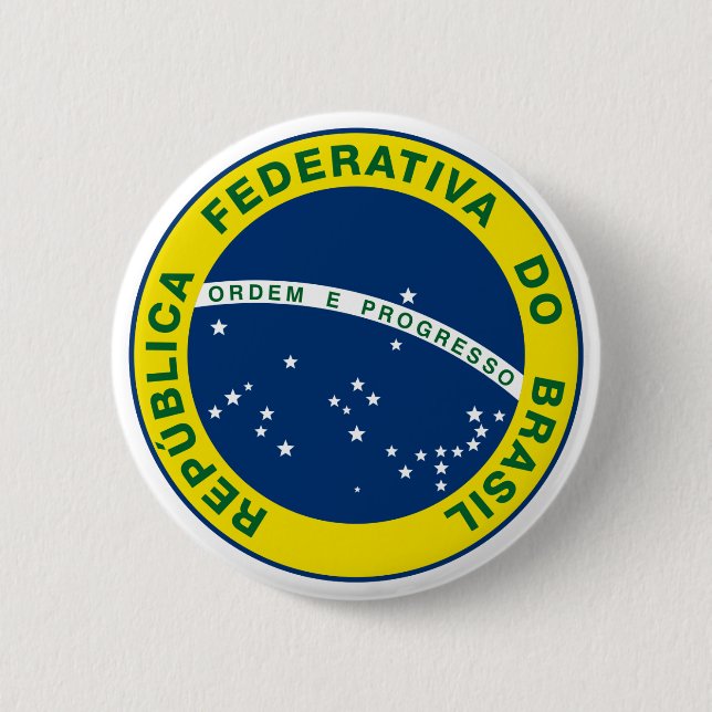 Badge Rond 5 Cm Sceau national du Brésil (Devant)