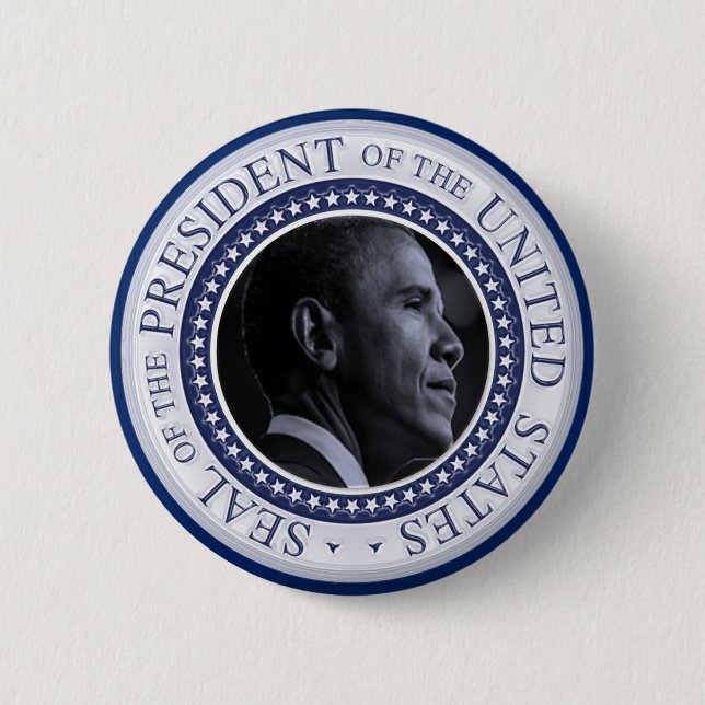 Badge Rond 5 Cm Sceau présidentiel de Barack Obama (Devant)