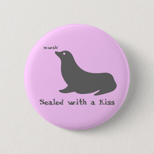 Badge Rond 5 Cm Scellé avec un baiser (Devant)