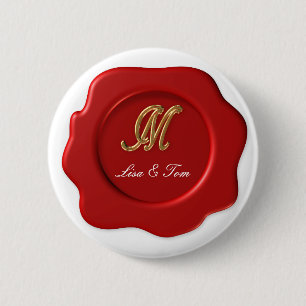 Badge Rond 5 Cm scellé monogramme mariage
