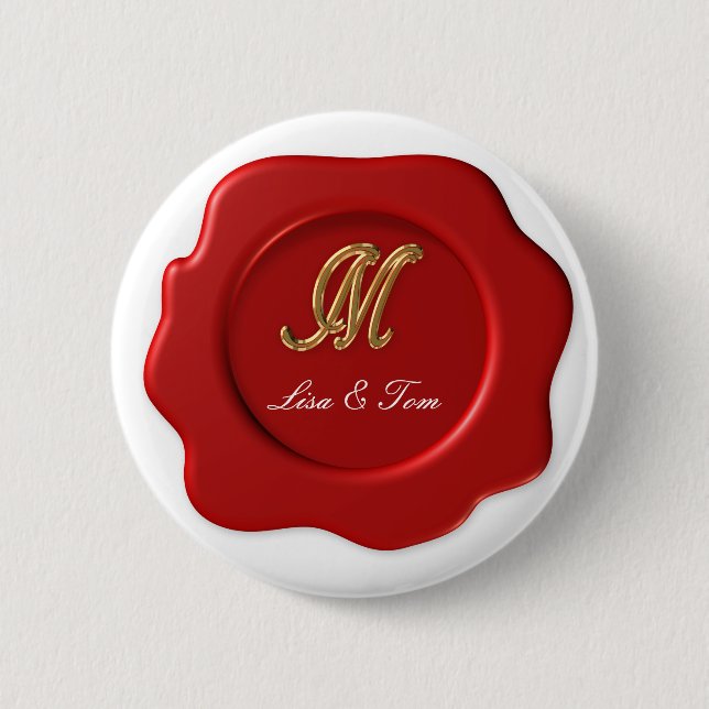Badge Rond 5 Cm scellé monogramme mariage (Devant)