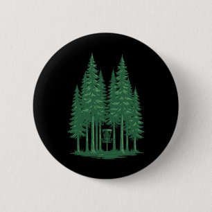 Badge Rond 5 Cm Scène de golf discal en forêt pour disque