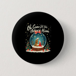 Badge Rond 5 Cm Scène De La Nativité De Noël Oh Venez Laissez-Nous
