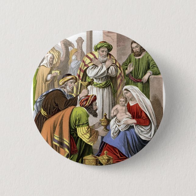 Badge Rond 5 Cm Scène de nativité (Devant)