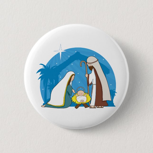 Badge Rond 5 Cm Scène de nativité (Devant)