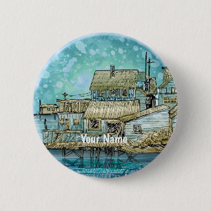 Badge Rond 5 Cm Scène de quai