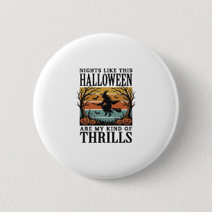 Badge Rond 5 Cm Scène d'épouvante de sorcière vintage Halloween Gr