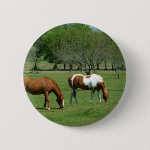 Badge Rond 5 Cm Scène des Chevaux