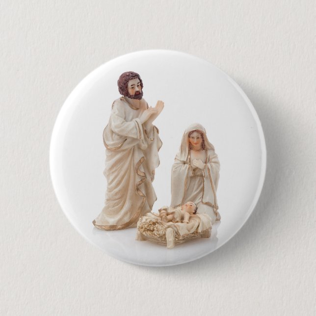 Badge Rond 5 Cm Scène en céramique de nativité (Devant)