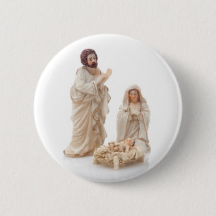 Badge Rond 5 Cm Scène en céramique de nativité