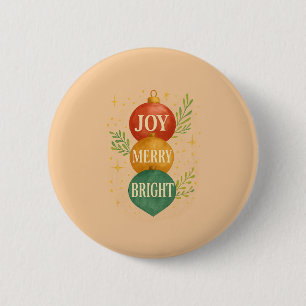 Badge Rond 5 Cm Scène hivernale de Santa & Bonhomme de Neige - Fêt