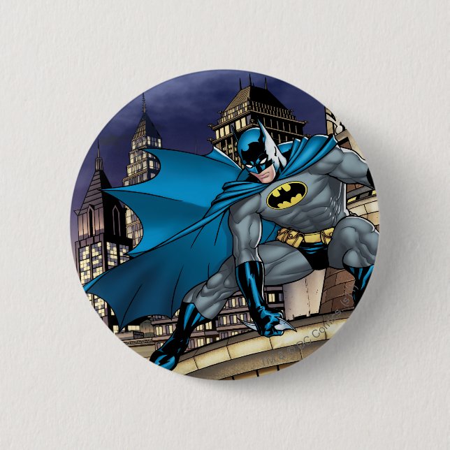 Badge Rond 5 Cm Scènes Batman - Tour (Devant)