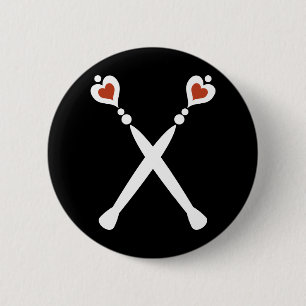 Badge Rond 5 Cm Sceptres de la Reine de Cœur