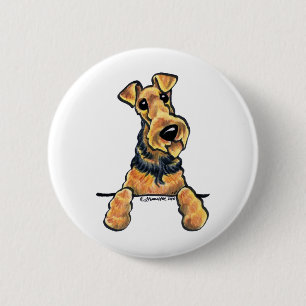 Badge Rond 5 Cm Schéma Airedale Terrier