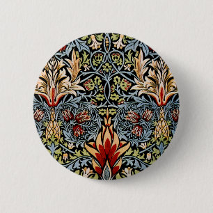 Badge Rond 5 Cm Schéma floral William Morris Snakeshead