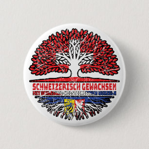 Badge Rond 5 Cm Schleswig-Holstein Schweizer Schweiz Baum
