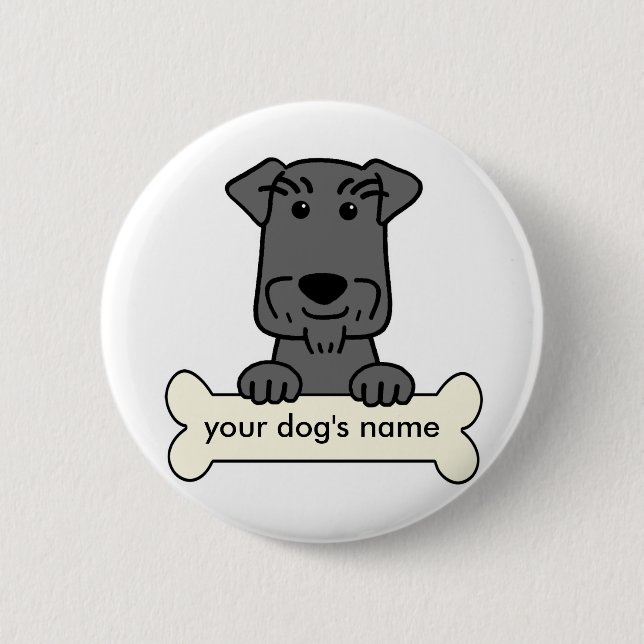 Badge Rond 5 Cm Schnauzer miniature personnalisé (Devant)