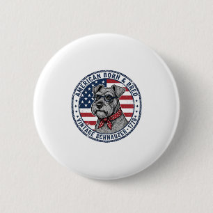 Badge Rond 5 Cm Schnauzer Patriotique Vintage