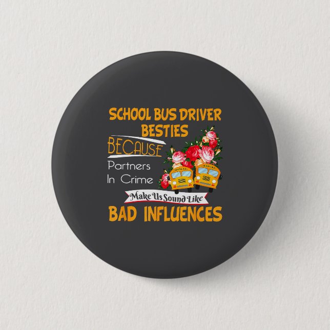 Badge Rond 5 Cm School Bus Driver Ies  (Devant)