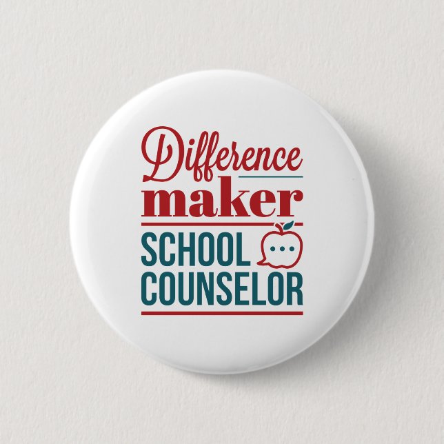Badge Rond 5 Cm School Counselor Difference Maker (Devant)