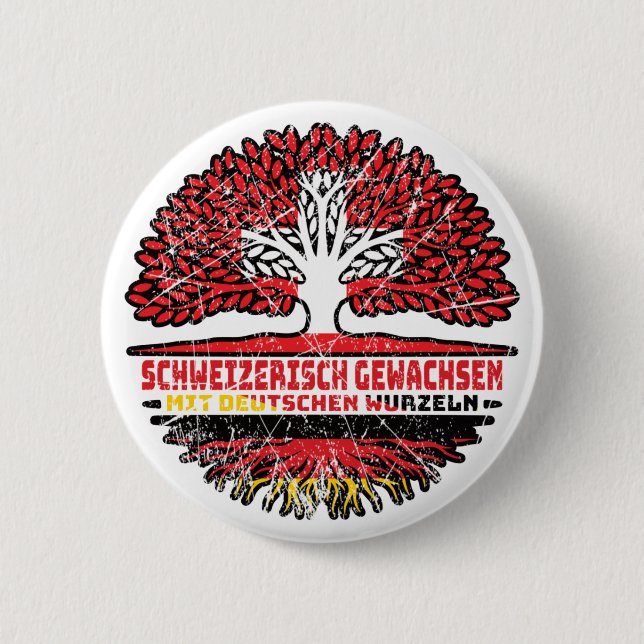 Badge Rond 5 Cm Schweiz Schweizer Deutsch Deutschland Baum Wurzel (Devant)