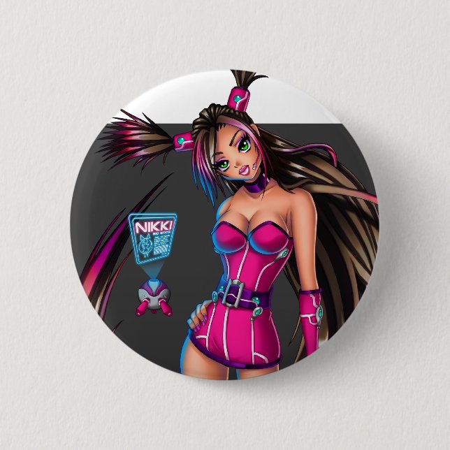 Badge Rond 5 Cm Sci Fi Anime Girl Nikki (Devant)