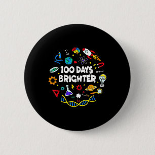 Badge Rond 5 Cm Science 100 jours Étudiant plus brillant Joyeux 10