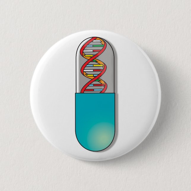 Badge Rond 5 Cm Science de la capsule d'ADN (Devant)