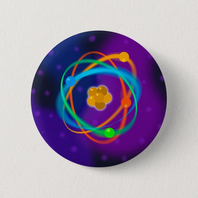 Badge Rond 5 Cm Science des points de structure atomique (Devant)