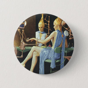 Badge Rond 5 Cm Science-fiction vintage Beauté Salon Manucures Spa