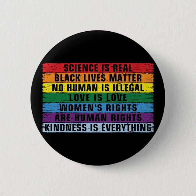 Badge Rond 5 Cm Science Is Real Black Lives Matter  (Devant)