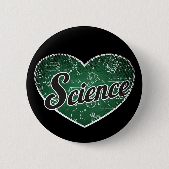 Badge Rond 5 Cm Science Retro Coeur Blackboard amour (Devant)