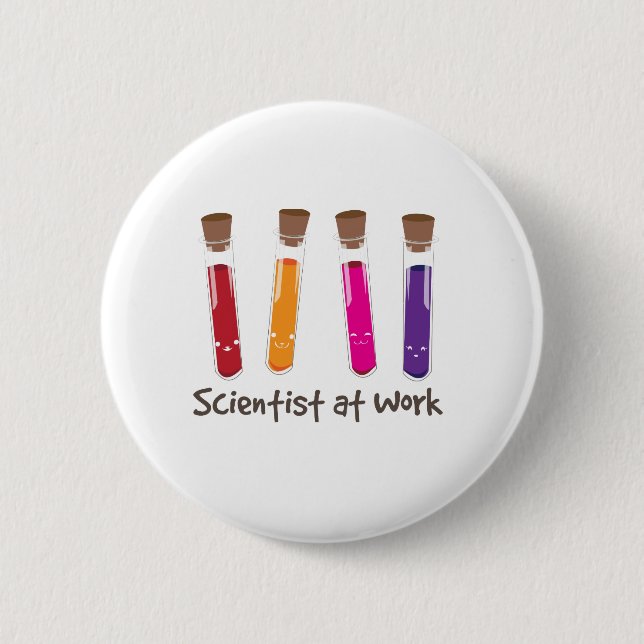 Badge Rond 5 Cm Scientifique au travail (Devant)