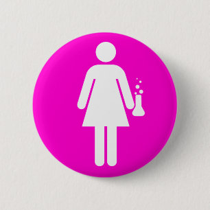 Badge Rond 5 Cm Scientifique de fille