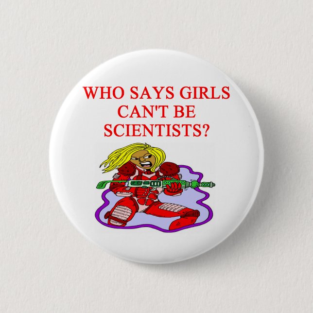 Badge Rond 5 Cm scientifique de geek de fille (Devant)