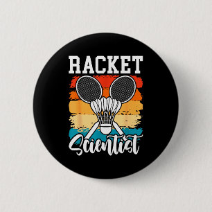Badge Rond 5 Cm Scientifique de raquette - Joueur de badminton Ath