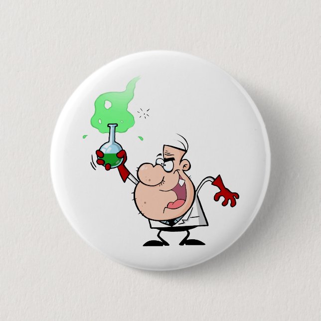 Badge Rond 5 Cm Scientifique fou (Devant)