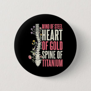 Badge Rond 5 Cm Scoliosis Guerrier Scoliosis Chirurgie Récupératio