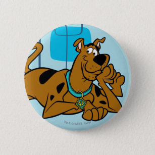 Badge Rond 5 Cm Scooby-Doo Carré Rétro Couché
