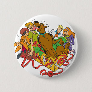 Badge Rond 5 Cm Scooby-Doo et Noël de bande