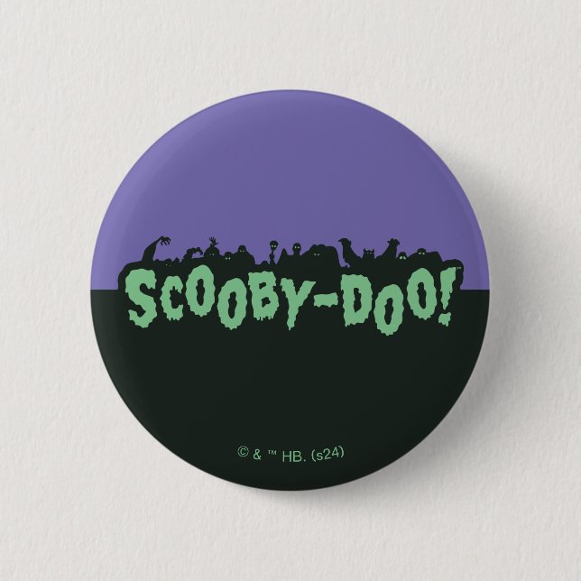 Badge Rond 5 Cm Scooby-Doo ! Logo Monster Silhouette (Devant)