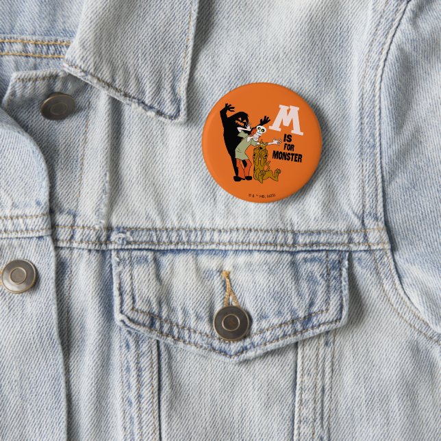 Badge Rond 5 Cm Scooby-Doo | M est pour Monster (En situation)
