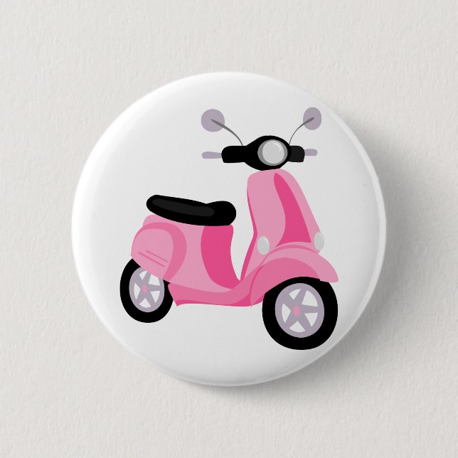 Badge Rond 5 Cm Scooter rose (Devant)