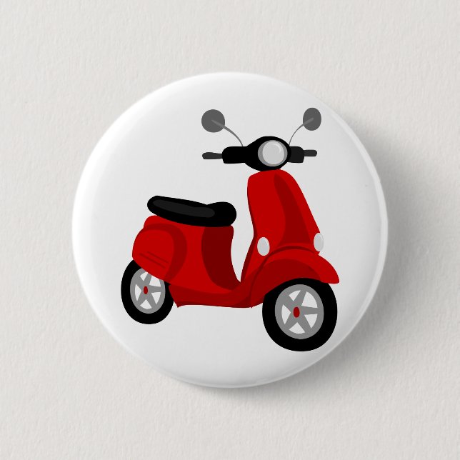 Badge Rond 5 Cm Scooter rouge (Devant)