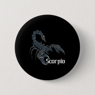 Badge Rond 5 Cm Scorpio signe Zodiaque Horoscope Auteur Astrologis