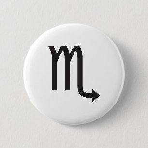 BADGE ROND 5 CM SCORPIO, SYMBOLE HOROSCOPE