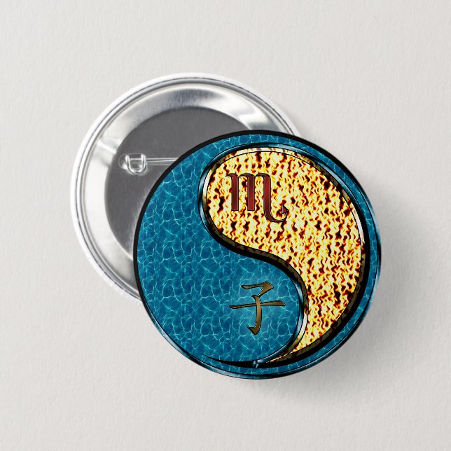 Badge Rond 5 Cm Scorpion & Rat de feu (Devant & derrière)