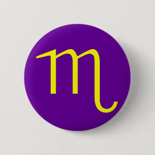 BADGE ROND 5 CM SCORPION, SIGNE DU ZODIAQUE